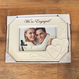 Malden Ivory 'We're Engaged!' Heart Photo Ceramic Frame